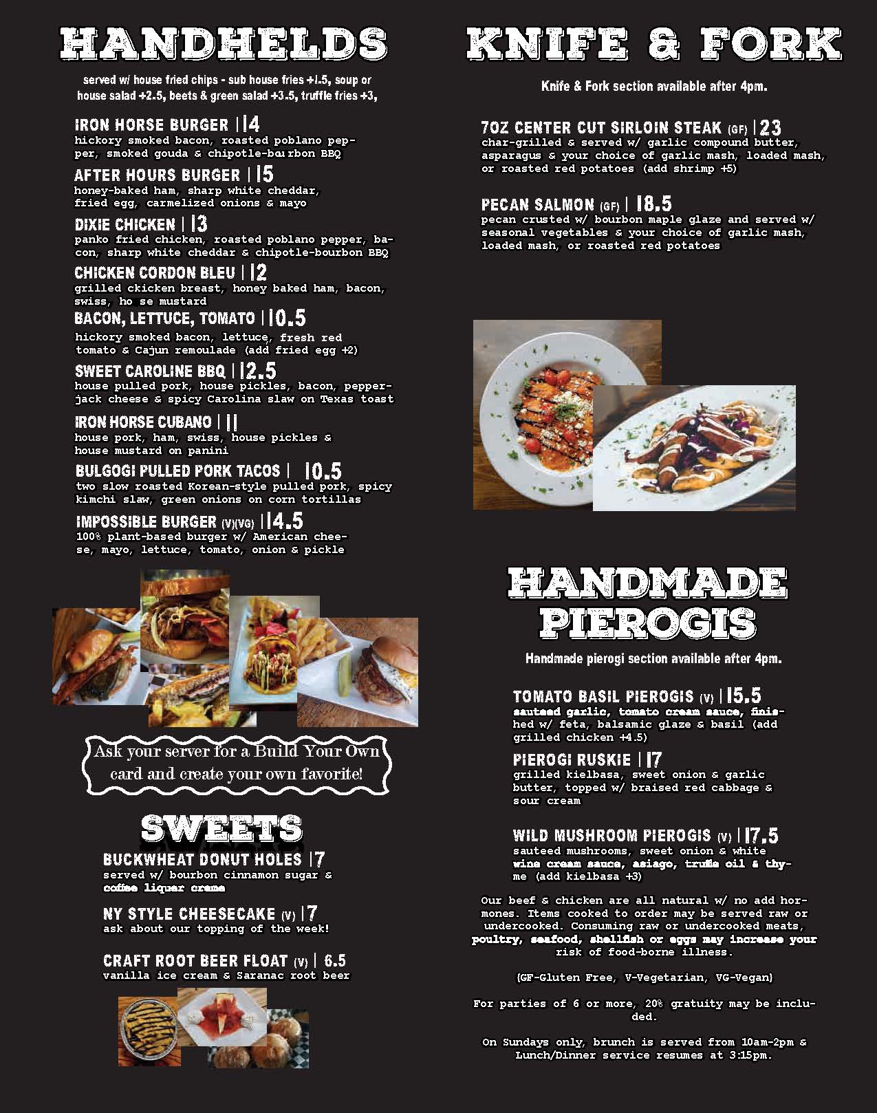 Iron Horse Tavern Menu Guide