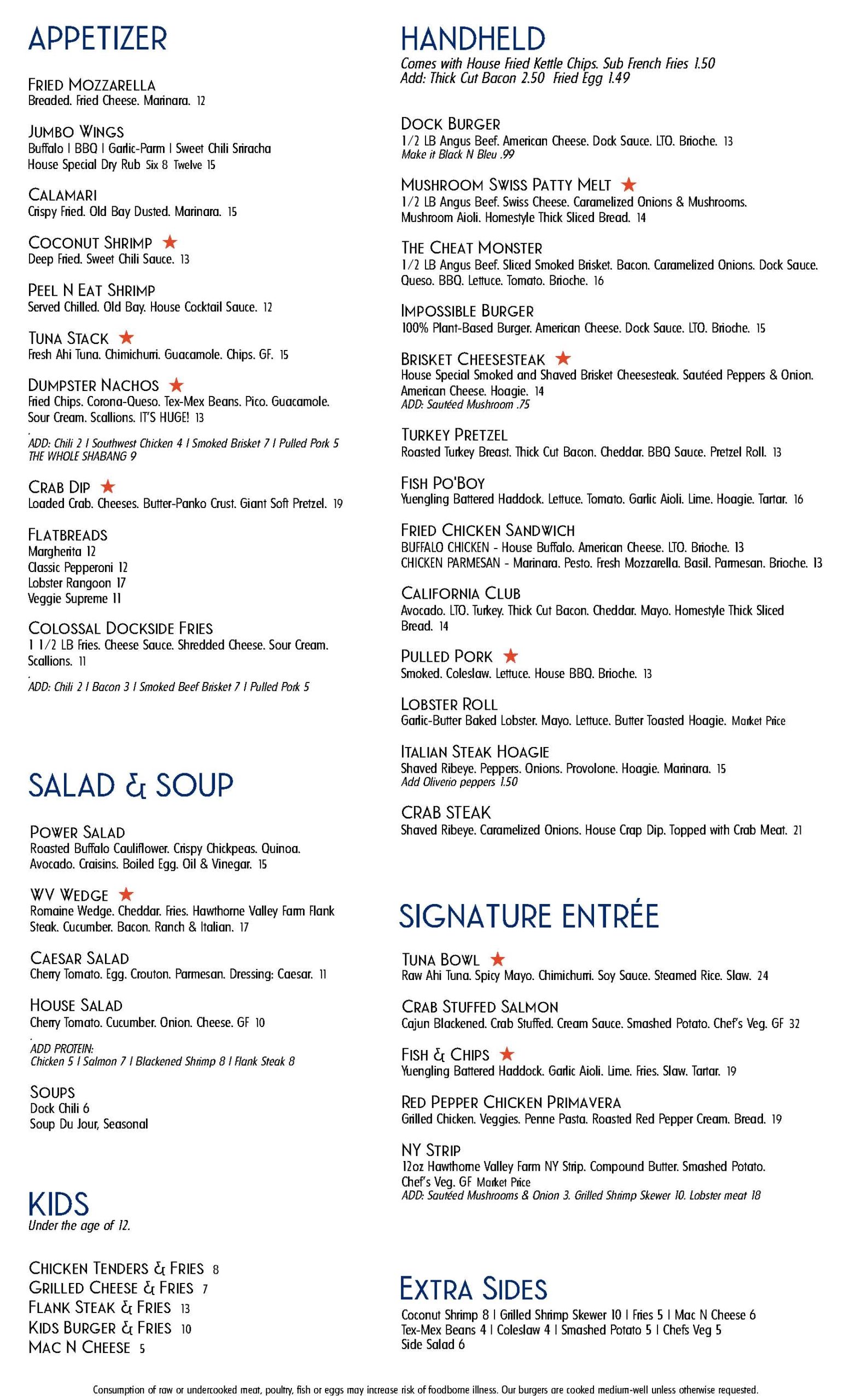 Dockside Grille Menu Guide